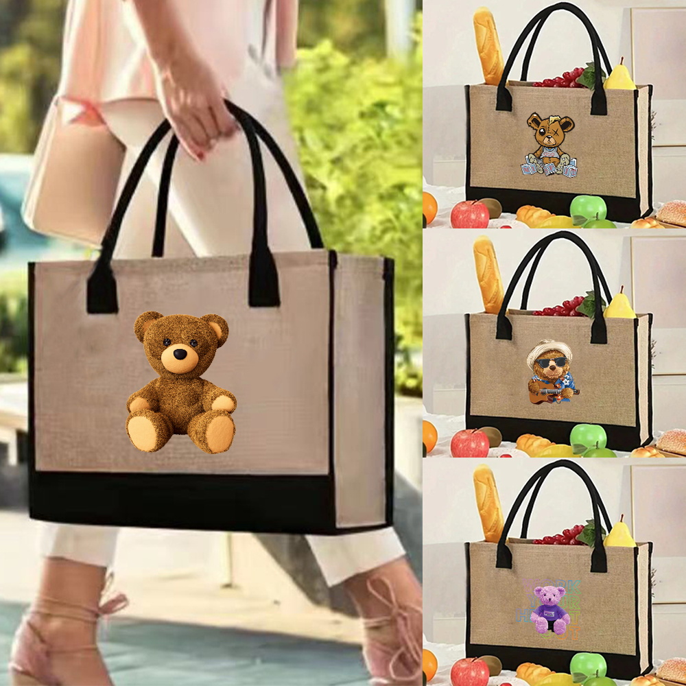 Women Bags Jute - Sac fourre-tout en jute vintage, sacs