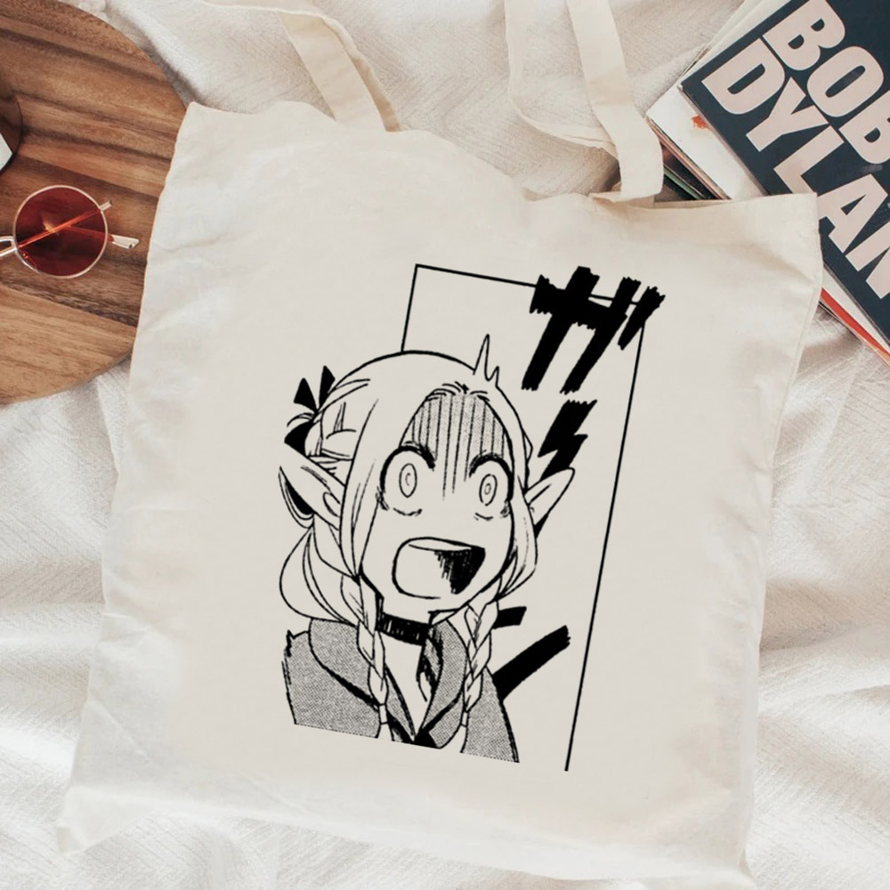 Women Bags Jute - Dungeon Meshi-Sac à provisions en jute