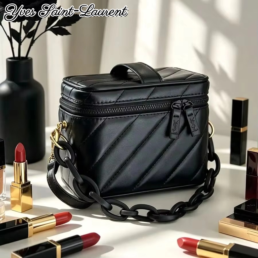 Women'S Ysl Bags Crossbody - Sac de Maquillage Carré en Cuir