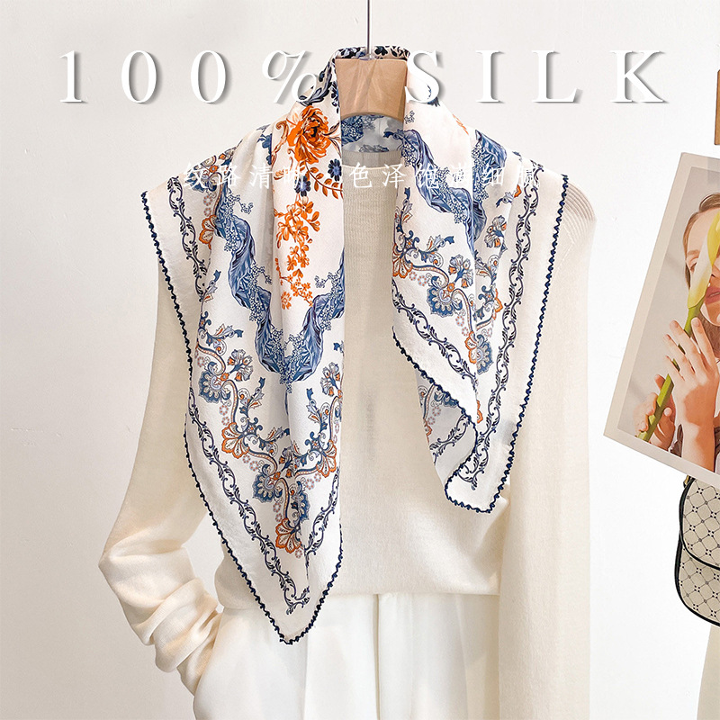Women'S Retro Bags - Foulard carré de luxe 100% soie