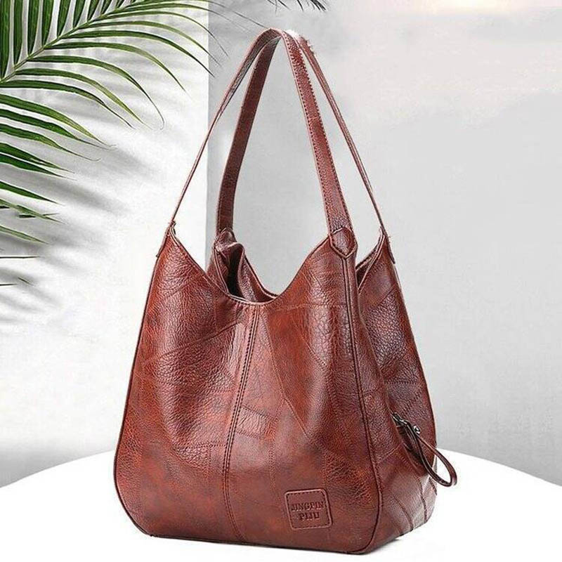 Women'S Vegan Bags - Sac fourre-tout vintage en cuir grande