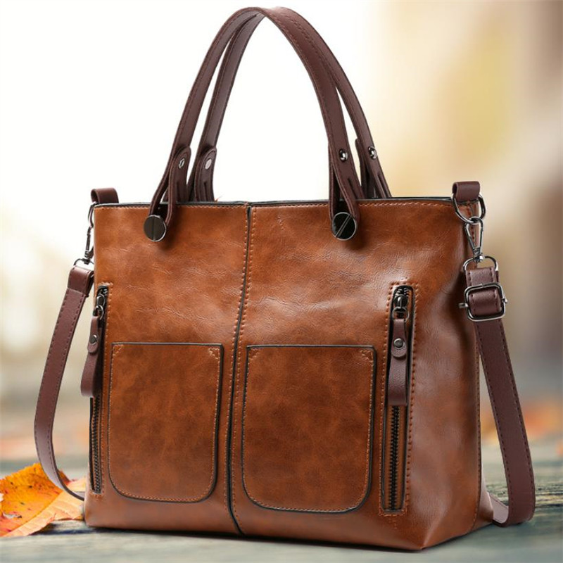 Women'S Vegan Bags - Sac à main rétro en cuir