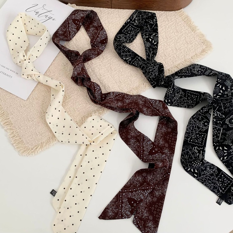 Women'S Retro Bags - Écharpe longue à pois pour femme,