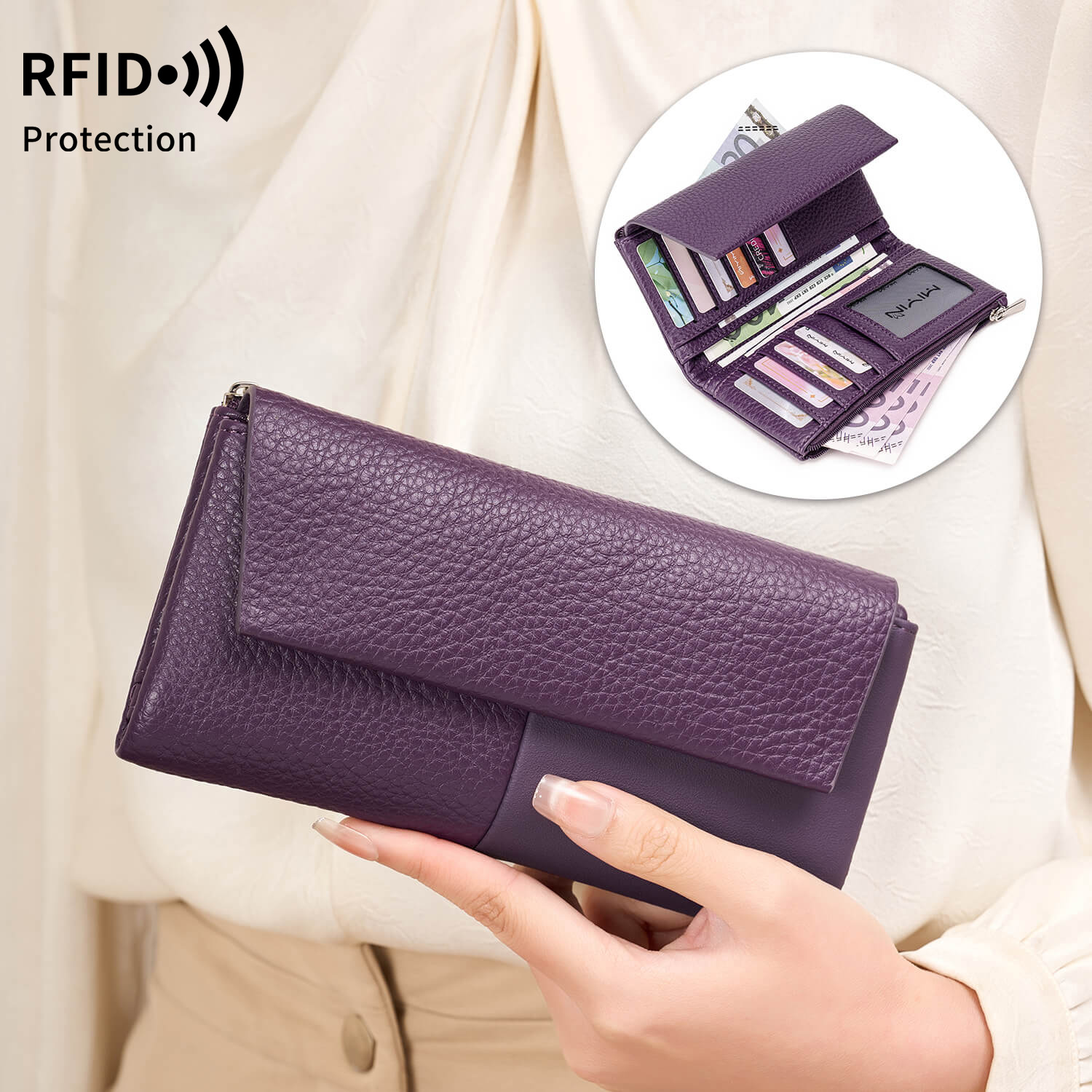 Women Bags Flipkart - Portefeuille élégant pour femme en cuir