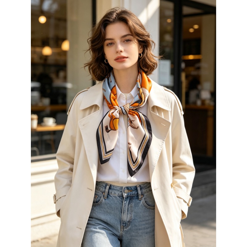 Foulard carré de luxe 100% soi - Women'S Retro Bags avis et prix