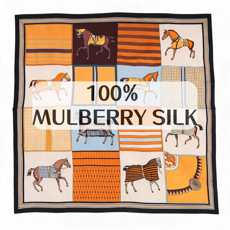 Foulard carré de luxe 100% soi - Women'S Retro Bags avis et prix