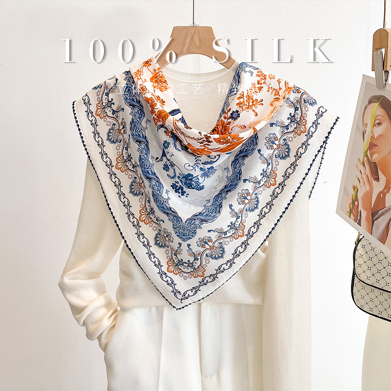 Foulard carré de luxe 100% soi - Women'S Retro Bags avis et prix